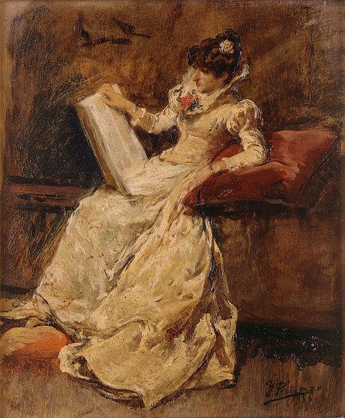 Ignacio Pinazo Camarlench Figura femenina sentada Spain oil painting art